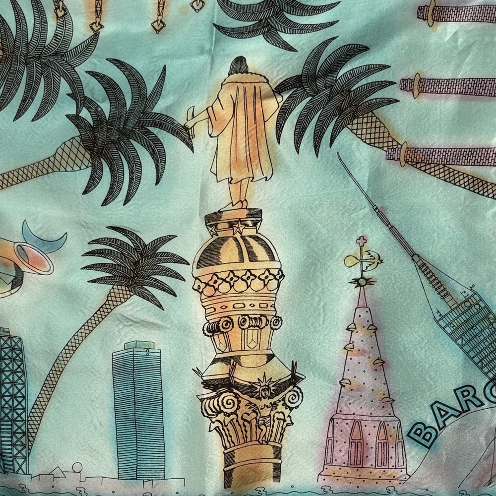 Joana Bartis Vintage Barcelona Inspired Silk Scarf - Picture 5 of 11